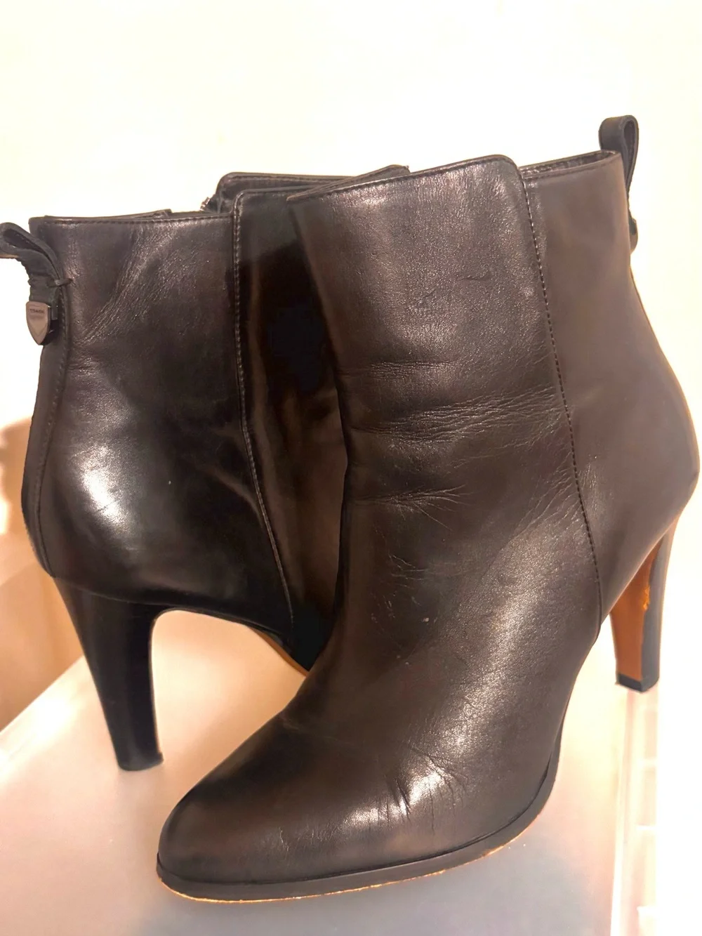 Coach Jemma black leather ankle booties in women's size 10B